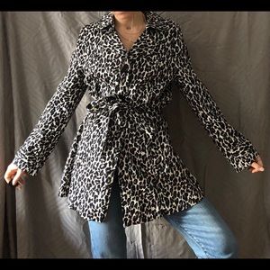 VINTAGE LEOPARD PRINT TRENCH COAT